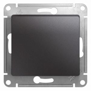 Выключатель 1-кл 10А С/У кнопочный Графит Glossa