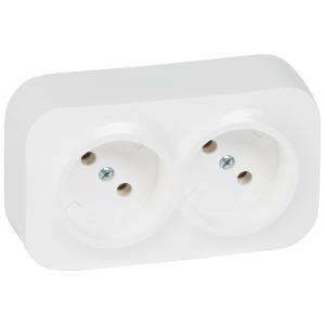 Розетка 2-я б/з белый Legrand Quteo