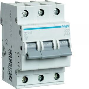 Автоматический выключатель 3P 4,5кА C  6A Hager