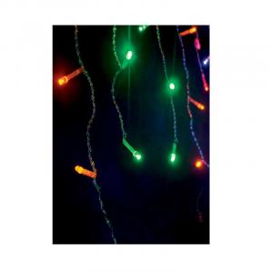 Гирлянда "Световая бахрома" 100LED 2х0.5м 8 режимов мигания IP20 мультиколор провод прозр. 1.5м Космос