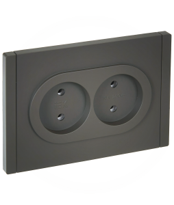 Розетка 2-м 10А С/У Серый Forte&Piano