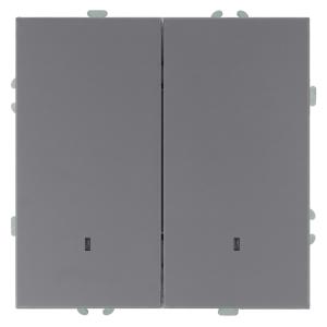 Выключатель 2-кл 10А С/У с индикатором Платиново-серый Эмили