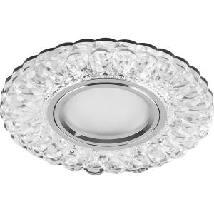 Светильник встраиваемый со с/д подсветкой 15Led*2835 SMD 4000K MR16 50W G5.3  прозрачный хром Feron