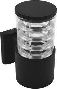 Светильник садово-парковый «Техно» (НБУ)  DH0801 60W, E27, 230V, IP54, цвет черный, на стену вверх, 175*108*220мм Feron