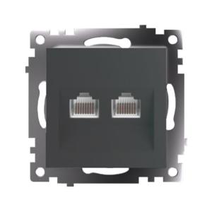 Розетка RJ45+RJ45 С/У Графит Катрин