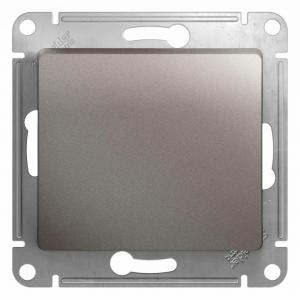 Выключатель 1-кл 10А С/У кнопочный Платина Glossa