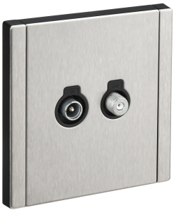 Розетка TV антенна + SAT С/У Металл никель Brite