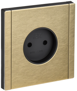 Розетка 1-м 10А С/У винтовое крепление Металл шамапнь Forte&Piano