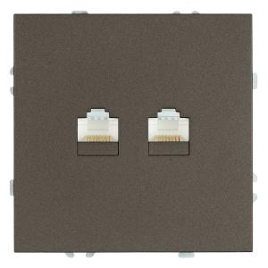 Розетка RJ45+RJ45 С/У Антрацит Эмили