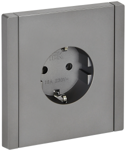 Розетка 1-м 16А С/У З/К Сталь Forte&Piano