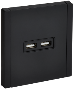 Розетка USB А+А 3,1А С/У Металл Черный Forte&Piano