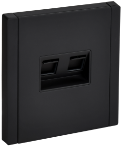 Розетка RJ45+RJ45 кат.5Е С/У Металл Черный Forte&Piano
