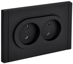 Розетка 2-м 10А С/У Металл Черный Forte&Piano