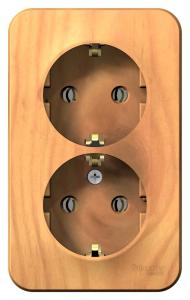 Розетка 2-м 16А О/У З/К изолирующая пластина Ясень Blanca