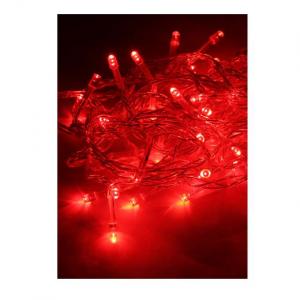 Гирлянда светодиодная 80LED красн. прозр. провод 8.8м (7.3+1.5) 8 режимов мигания IP20 красн. Космос