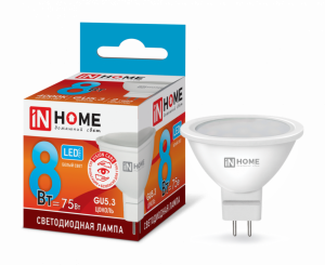 Лампа светодиодная LED-JCDR-VC 8Вт 230В GU5.3 4000К 720Лм IN HOME