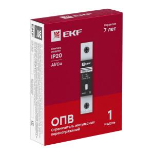Ограничитель импульсных напряжений ОПВ-C/1P In 20кА 400В с сигн. EKF