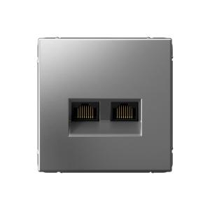 Розетка RJ45+RJ45 кат.6А С/У Сталь ArtGallery