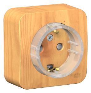 Розетка 1-м 16А О/У З/К со шторками изолирующая пластина Ясень Blanca