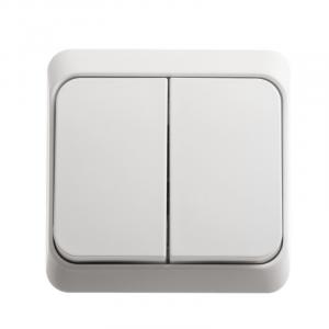 Выключатель 2-кл 10А О/У Белый Etude