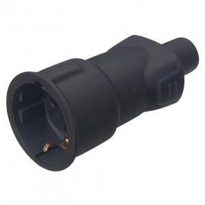 Розетка 2К+З резина (50197) черная IP44 Legrand