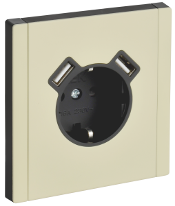 Розетка 1-м 16А С/У З/К со шторками+USB A+А 3,1А винтовое крепление Металл серый сланец Forte&Piano