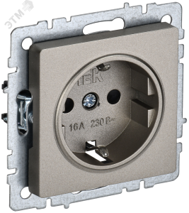 Розетка 1-м 16А С/У З/К Шампань Brite
