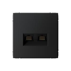 Розетка RJ45+RJ45 кат.6А С/У Карбон ArtGallery