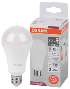 Лампа сд Е27 A65 25W 6500К 2000Лм  LED Value OSRAM