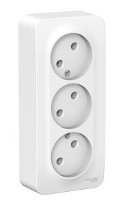 Розетка 3-м 16А О/У изолирующая пластина Белый Blanca