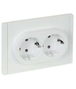 Розетка 2-м 16А С/У З/К Белый Forte&Piano