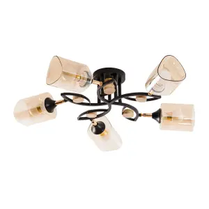 Потолочная люстра GLAMORE A5076PL-5BK Arte Lamp