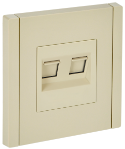 Розетка RJ45+RJ45 кат.6 С/У Ваниль Forte&Piano