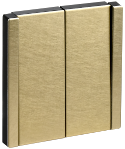 Переключатель 2-кл 10А С/У перекрестный Металл Шампань Forte&Piano