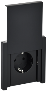 Розетка 1-м 16А С/У З/К со шторками с крышкой IP44 Черный Forte&Piano