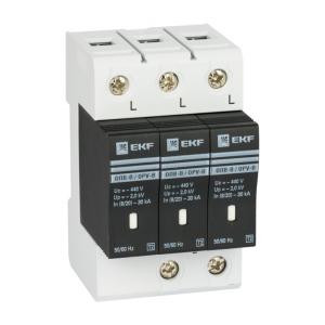 Ограничитель импульсных напряжений ОПВ-C/3P In 20кА 400В с сигн. EKF