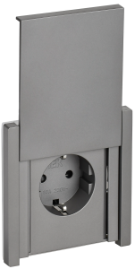 Розетка 1-м 16А С/У З/К со шторками с крышкой винтовое крепление IP44 Сталь Forte&Piano