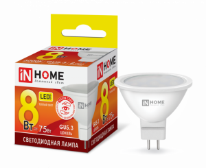 Лампа светодиодная LED-JCDR-VC 8Вт 230В GU5.3 3000К 720Лм IN HOME