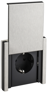 Розетка 1-м 16А С/У З/К со шторками с крышкой IP44 Металл никель Forte&Piano