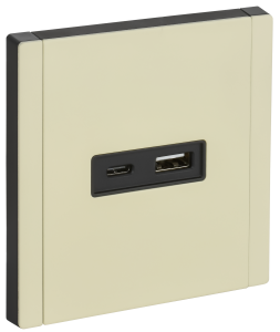 Розетка USB А+С 18Вт С/У Металл серый сланец Forte&Piano