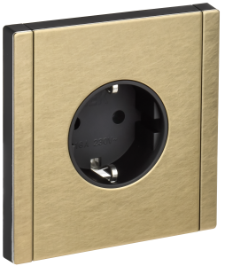 Розетка 1-м 16А С/У З/К винтовое крепление Металл Шампань Forte&Piano