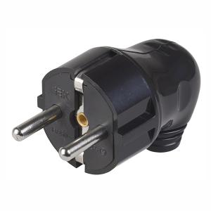 Вилка разборная угловая с з/к 16А черная ВПу11-02-Ст IEK