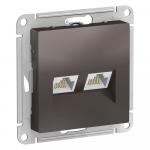 Розетка RJ45+RJ45 кат.5Е С/У Мокко AtlasDesign