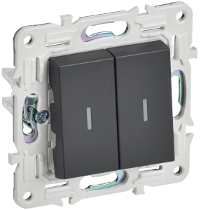 Переключатель 2-кл 10А C/У проходной с индикатором Титан Skandy