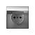 Розетка 1-м 16А С/У З/К со штор. с крышкой IP20 Алюминий ArtGallery