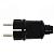 Вилка прямая с заземлением черная 16А 250В