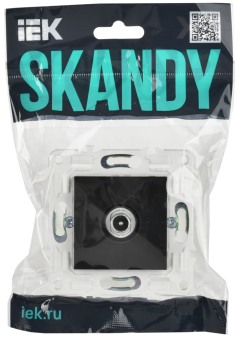 Розетка TV антенна С/У проходная Черный Skandy