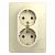 Розетка 2-м 16А С/У З/К в сборе с рамкой Бежевый Glossa