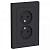 Розетка 2-м 16А С/У в сборе с рамкой Карбон AtlasDesign