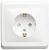 Розетка 1-м 16А С/У З/К со шторками Белый Etude